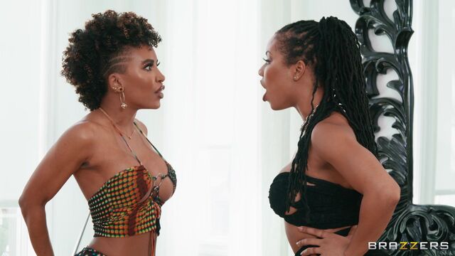 Nice-looking Demi and Kira's interracial movie