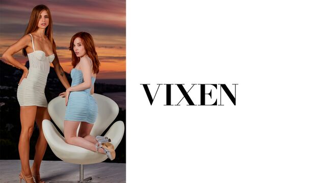 Lottie Magne and Emelie Crystal's double blowjob dirt by Vixen